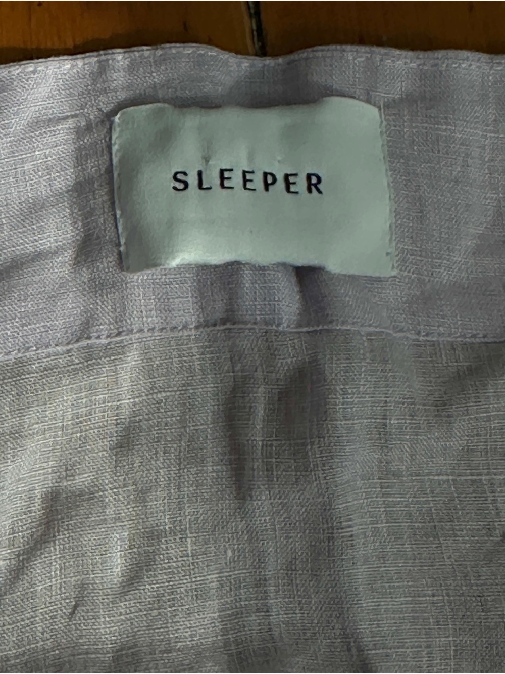 SLEEPER Lavender Button-Front Linen Dress - Picture 3 of 7